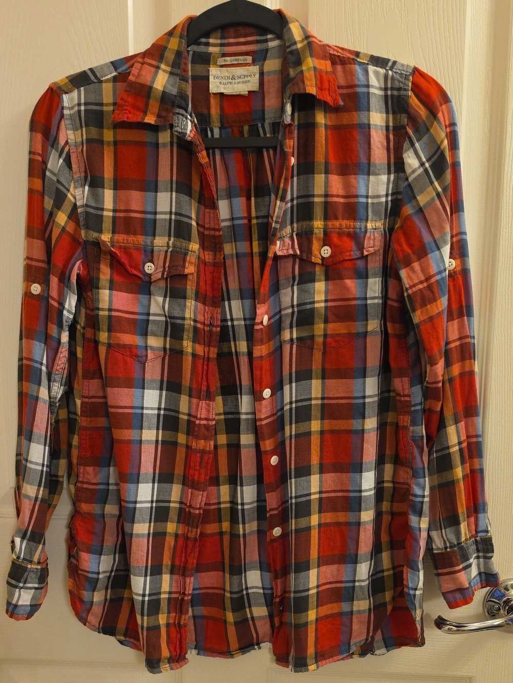 Denim & Supply Ralph Lauren Plaid Button Down Roll Tab Shirt